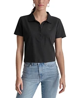Dkny Jeans Women's Cropped Relaxed-Fit Polo