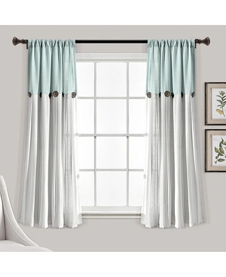 Lush Decor Linen Button Window Curtain Panels