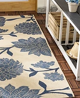 Safavieh Courtyard CY7321 Beige and Blue 2'3" x 6'7" Sisal Weave Runner Outdoor Area Rug