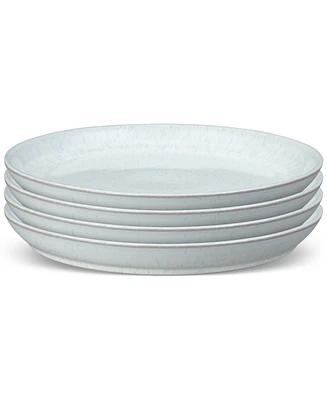 Denby White Speckle Stoneware Coupe Dinner Plates, Set of 4