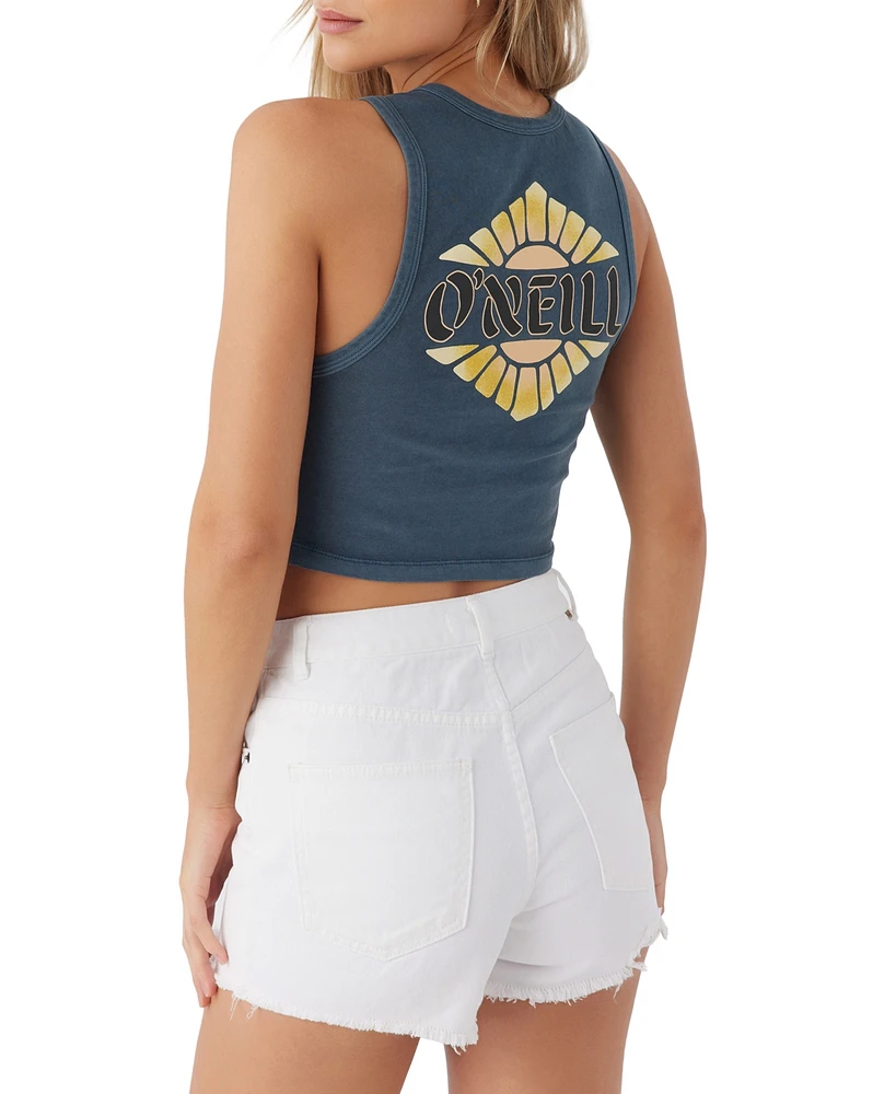 O'Neill Juniors' Sun Fade Graphic Sleeveless Cotton Tank Top