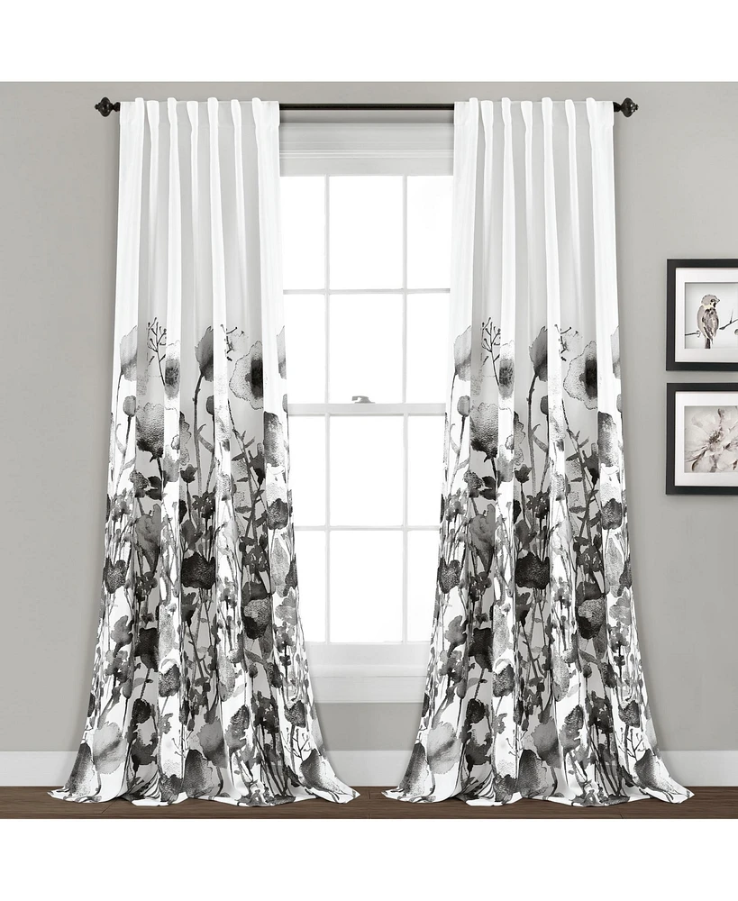 Lush Decor Zuri Flora Light Filtering Window Curtain Panels