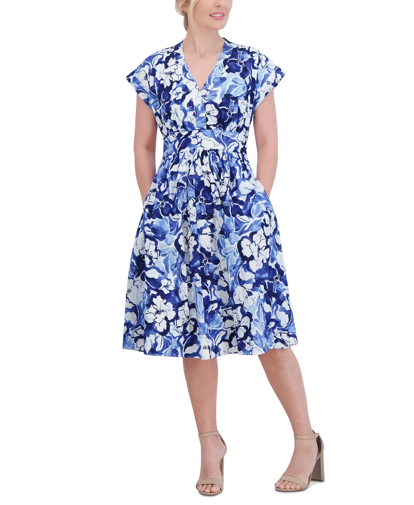 Jessica Howard Women's Floral-Print Fit & Flare Dress