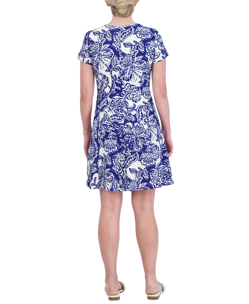 Jessica Howard Women's Floral-Print Fit & Flare Dress