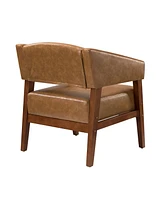 Modern Faux Leather Accent Arm Chair for Bedroom Office