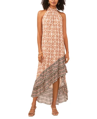 Vince Camuto Women's High-Low Mock-Neck Maxi Dress