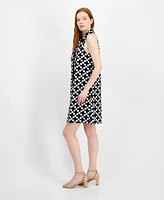 Tommy Hilfiger Women's Dot-Print Tie V-Neck Mini Dress