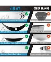 Zulay Kitchen 3-Pc Plastic Mixing Bowl Set