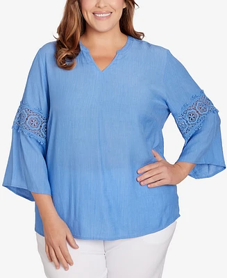 Ruby Rd. Plus Size Solid Bali Lace Top