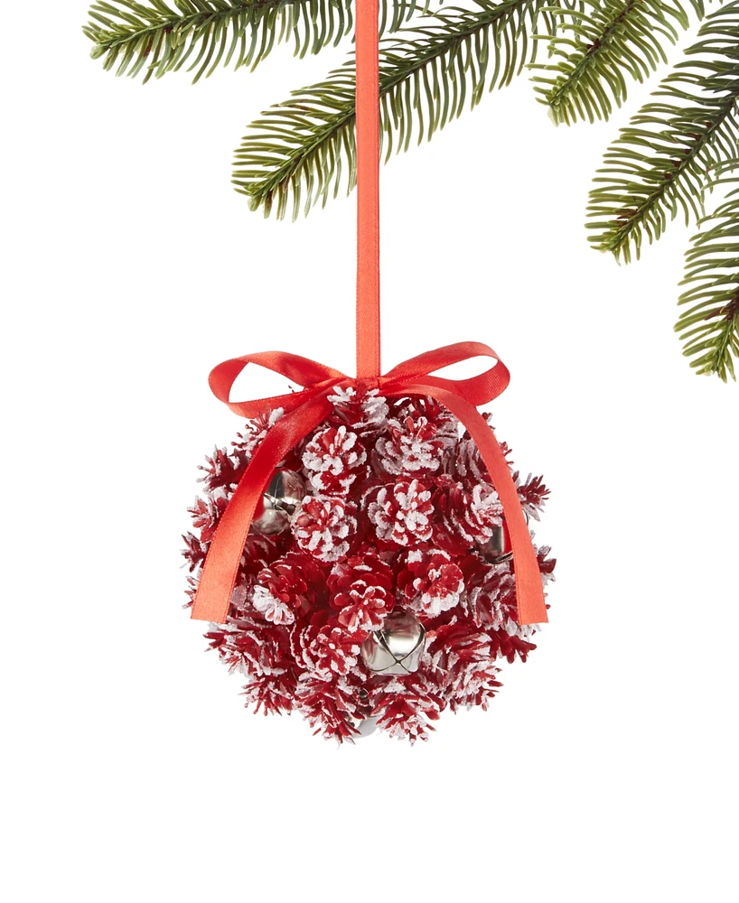 Holiday Lane Santa's Favorites Red Decorated Ball Ornament, Exclusively at Macy's