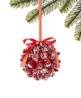 Holiday Lane Santa's Favorites Red Decorated Ball Ornament, Created for Macy's