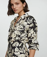 Mango Women's Floral Shirt Dress