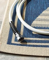 Safavieh Courtyard CY7422 Navy and Beige 4' x 5'7" Sisal Weave Outdoor Area Rug