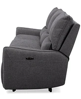 Olper 3-Pc. Fabric Zero Wall Sectional Sofa with 2 Power Motion Chairs, Created for Macy's