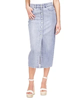 Michael Kors Women's Button-Front Denim Midi Skirt