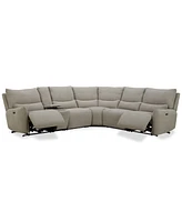 Olper -Pc. Fabric Zero Wall Sectional Sofa with Two Power Motion Pieces & Console