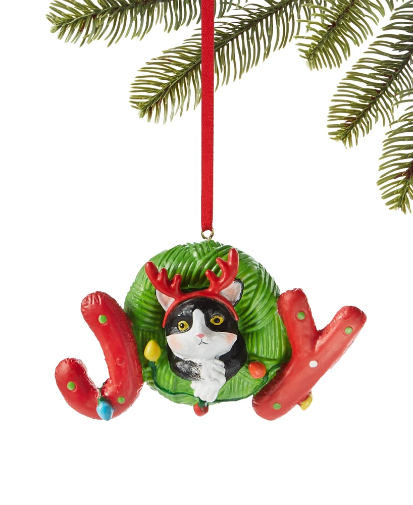 Holiday Lane Pets Cat in Joy Ornament, Exclusively at Macy's