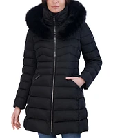 Laundry By Shelli Segal Women's Faux-Fur-Trim Hooded Puffer Coat
