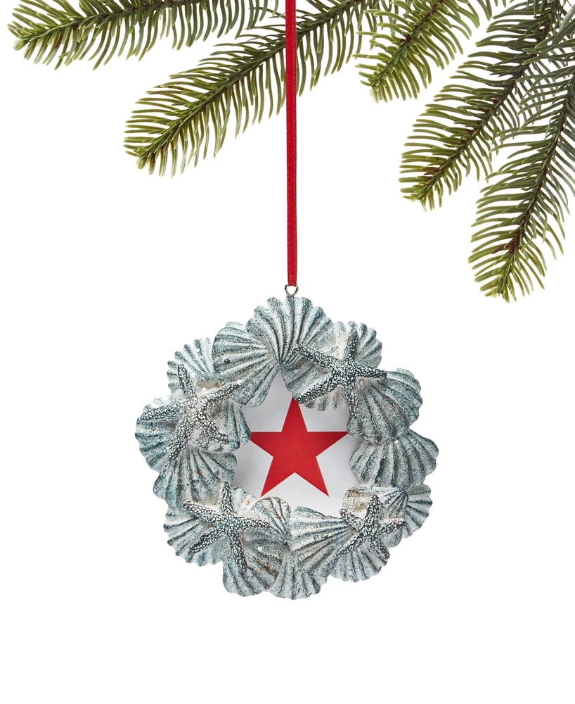 Holiday Lane Seaside Shell Wreath Frame Ornament, Exclusively at Macy's