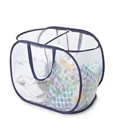 Smart Design Deluxe Mesh Pop-Up 2-Compartment Laundry Sorter Hamper - 23" x 15"