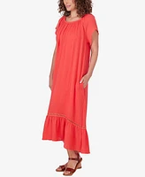 Ruby Rd. Petite Gauze Short Sleeve High/Low Dress