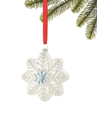 Holiday Lane Northern Lights Glass Snowflake Ornament, Created for Macy's