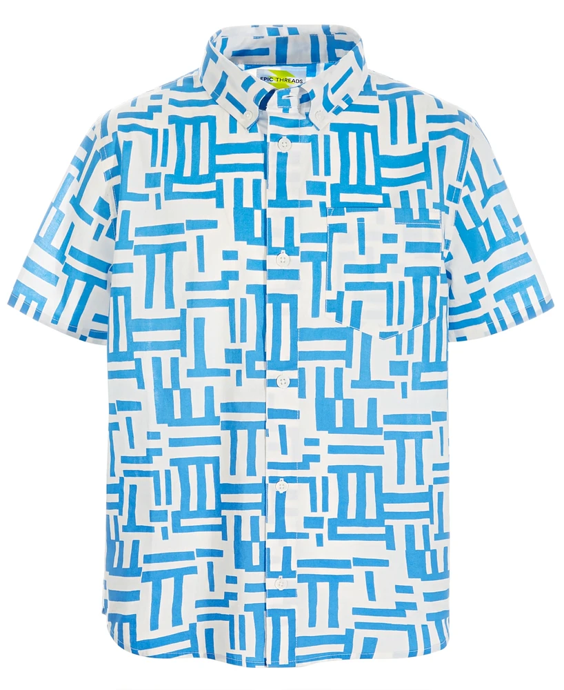 Epic Threads Little & Big Boys Cotton Short-Sleeve Printed Shirt, Created for Macy's