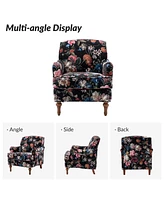 Kirt Traditional Pattern Accent Chair with Turned Legs