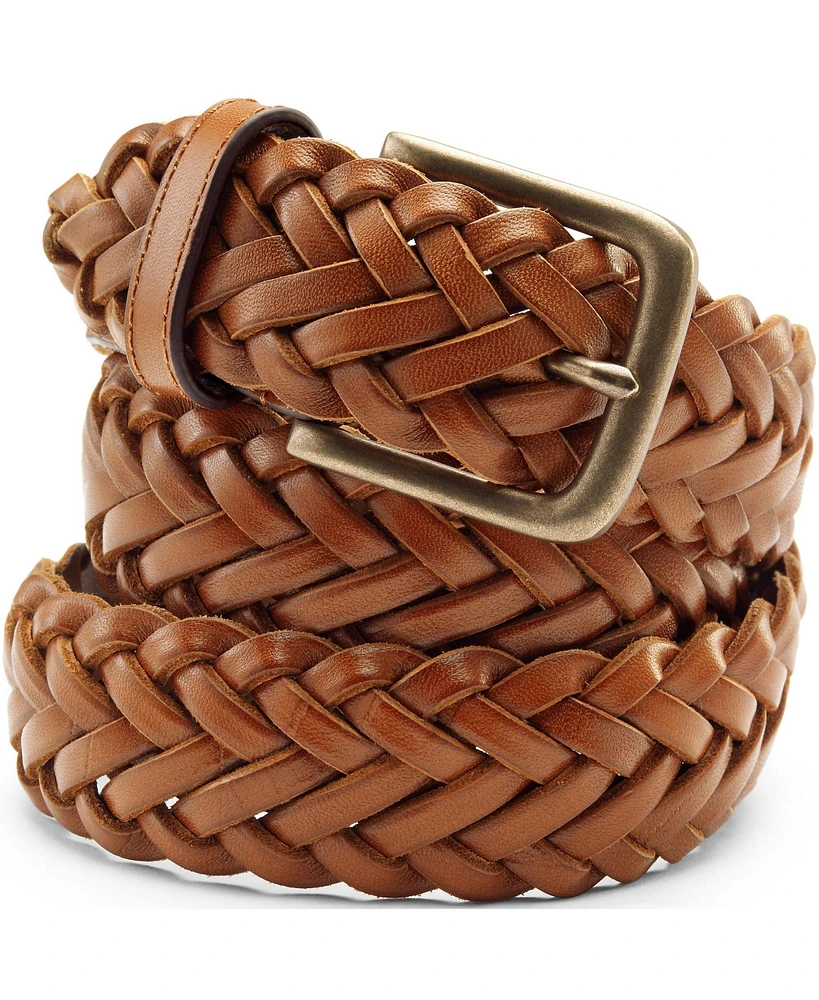 Lands' End Men's Leather Braid Belt