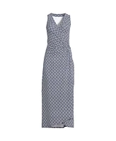 Lands' End Women's Tall Sleeveless Tulip Hem Maxi Dress