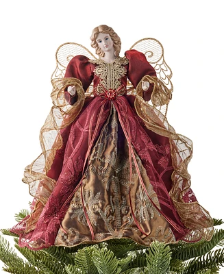 Holiday Lane Gold and Red Angel Tree Topper