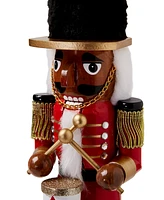 Holiday Lane Royal Holiday Red Black And Gold African American Drummer Nutcracker, Created for Macy's