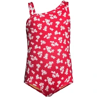 Lands' End Girls Chlorine Resistant One Shoulder Cut Out Piece Swimsuit