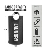 Zulay Kitchen Heavy Duty Laundry Basket - Collapsible Non-Slip Padded With Handles