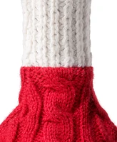 Holiday Lane Christmas Cheer Red & White Knit Wine Bag, Created for Macy's