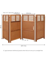 Sunnydaze Decor Meranti Wood/Teak Oil Finish Folding Privacy Screen - 44 in