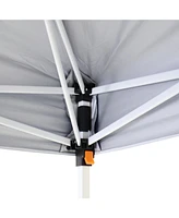 12 x 12 Foot Standard Pop Up Canopy with Carry Bag - Straight Leg Folding Outdoor Shade Shelter - Gray