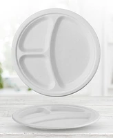 Cheer Collection 9 Inch Compartment Paper Plates, 200 Pack