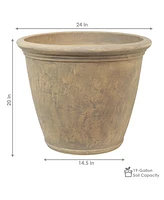 Sunnydaze Decor 24 in Anjelica Unbreakable Polyresin Planter - Beige