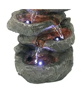 Sunnydaze Decor Stacked Rocks Polyresin Indoor Water Fountain with Led - 10.5 in