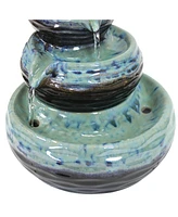 Sunnydaze Decor Modern Textured Bowls Ceramic Indoor 3-Tier Water Fountain - 7 in