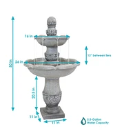 Sunnydaze Decor French Garden Reinforced Concrete Outdoor 2-Tier Water Fountain