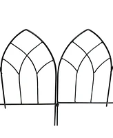 Sunnydaze Decor 5-Piece Narbonne Steel Garden Border Fencing - 9 ft - Black