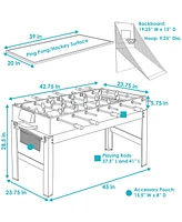 Indoor Sport Collage 2-Player 5-in-1 Multi-Game Table with Billiards, Push Hockey, Foosball, Ping Pong, and Basketball - 45"