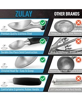 Zulay Kitchen Heavy Duty Ice Cream Scoop - Stainless Steel Scooper With Non-Slip Rubber Grip