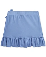 Polo Ralph Lauren Big Girls Ruffled Stretch Mesh Faux-Wrap Skort