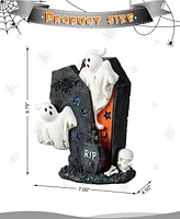 Glitzhome 9.75''H Halloween Polyresin Ghost Gravestone Table Decor