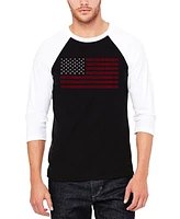 La Pop Art Proud To Be An American - Men's Raglan Baseball Word T-Shirt