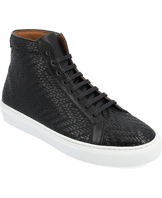 Taft Men's Woven Handcrafted Leather High-top Lace-up Sneaker