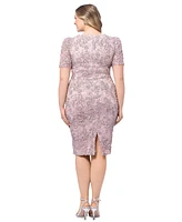 Xscape Plus Soutache Lace Sheath Dress